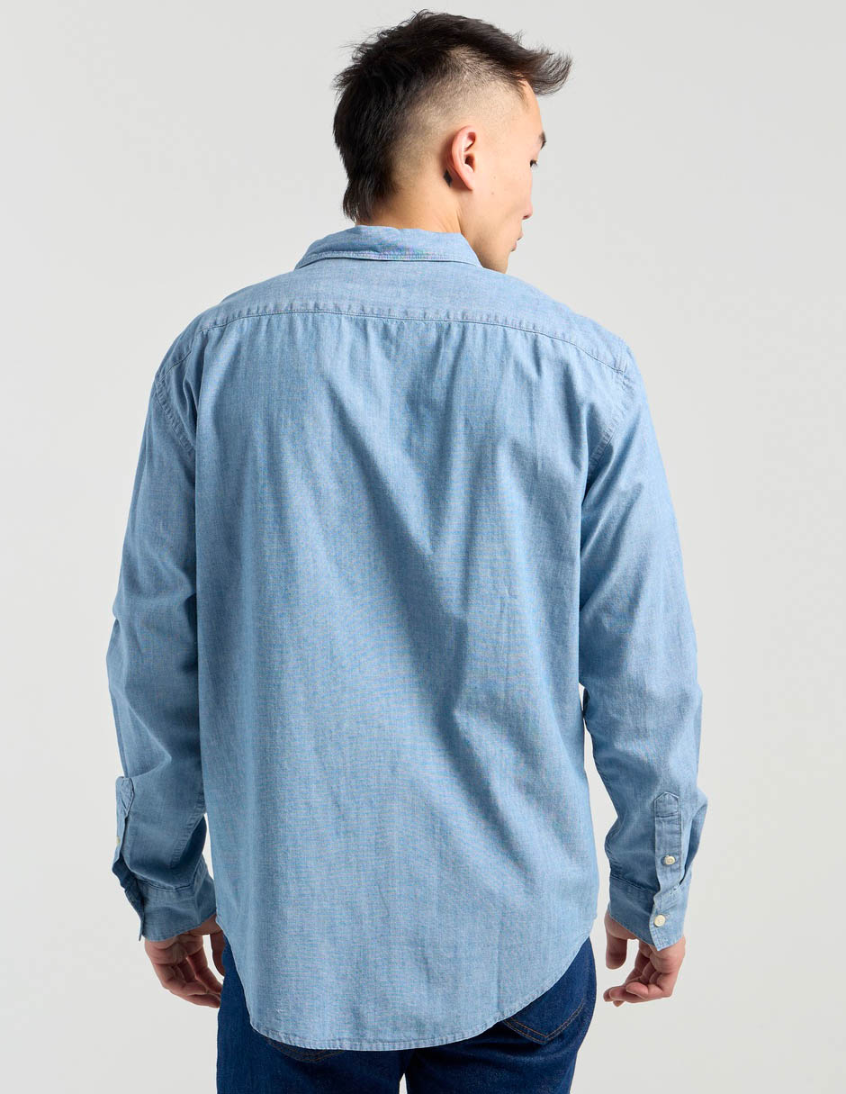 Camisa casual de algodón manga larga para hombre 6