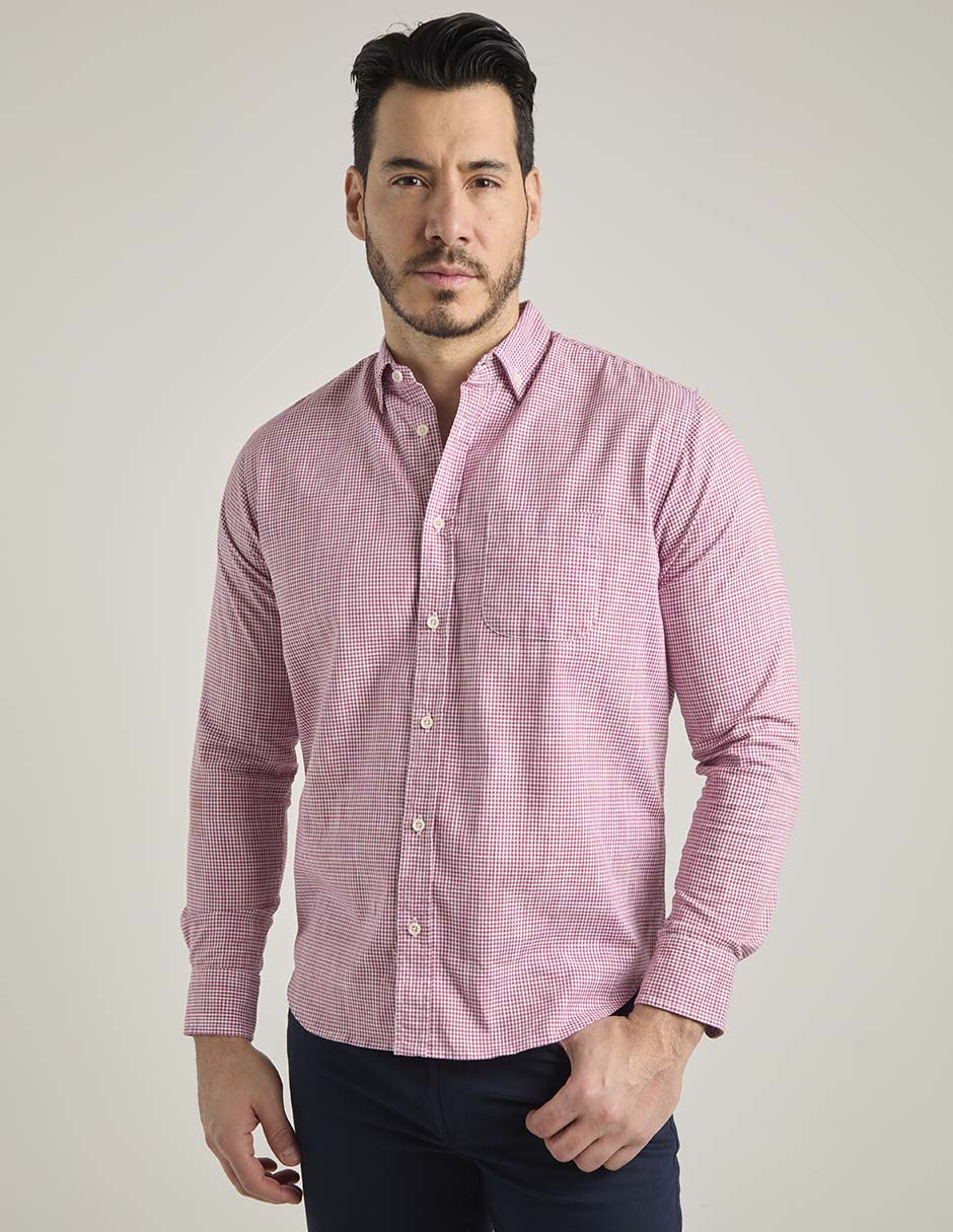 Camisa casual de algodón manga larga para hombre