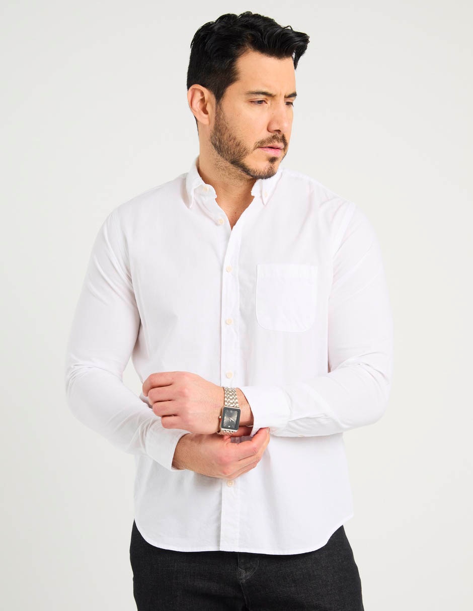 Camisa casual de algodón manga larga para hombre 2