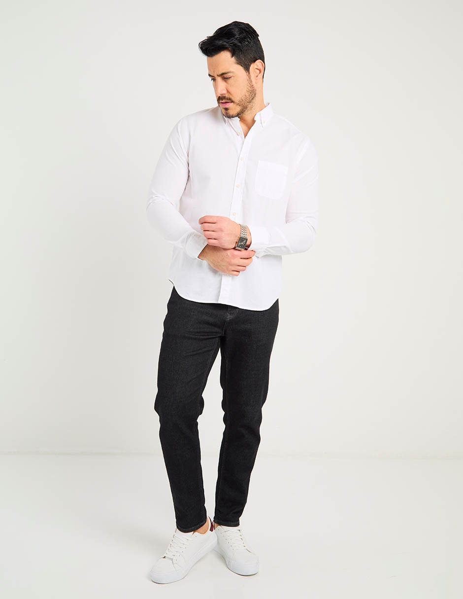 Camisa casual de algodón manga larga para hombre 3