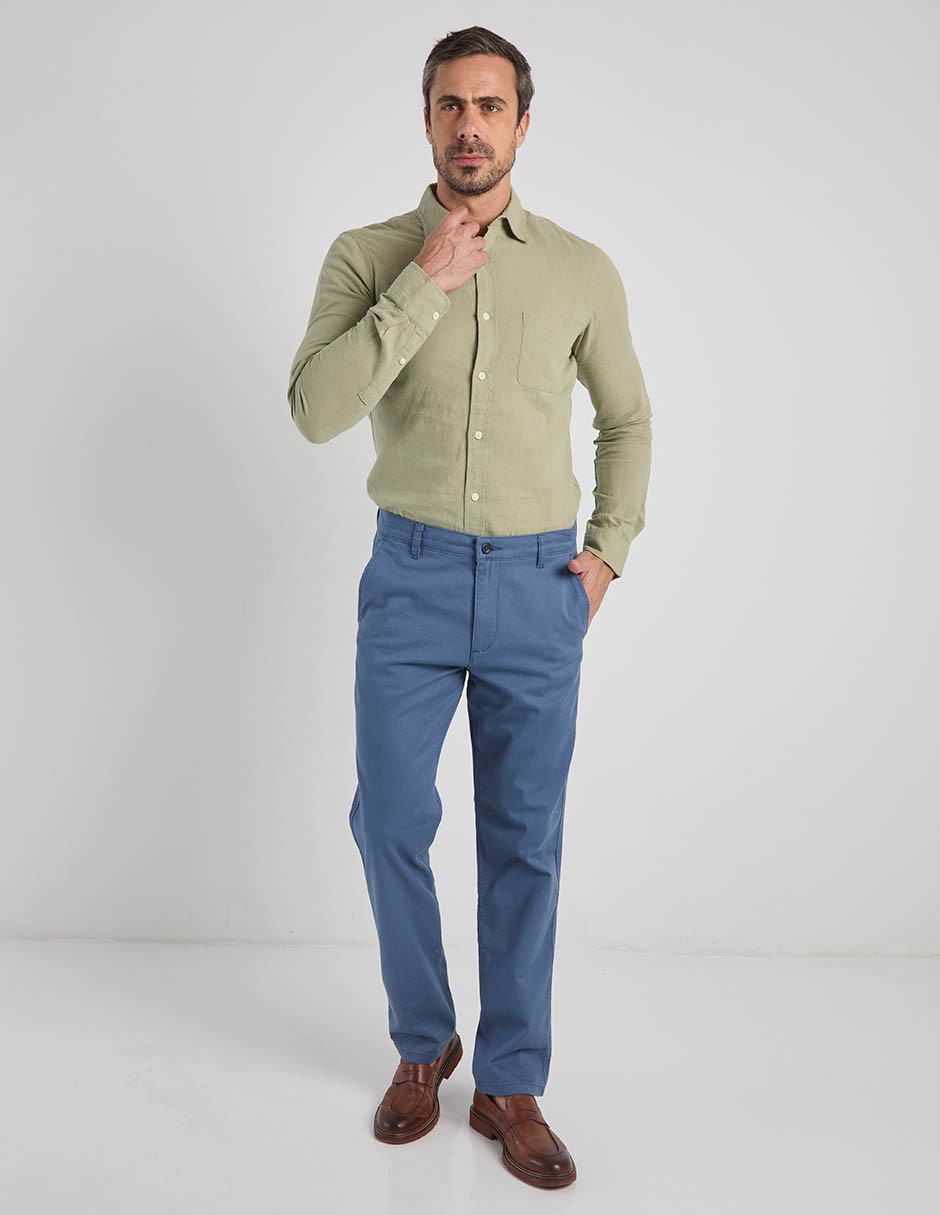 Camisa casual de algodón manga larga para hombre 3