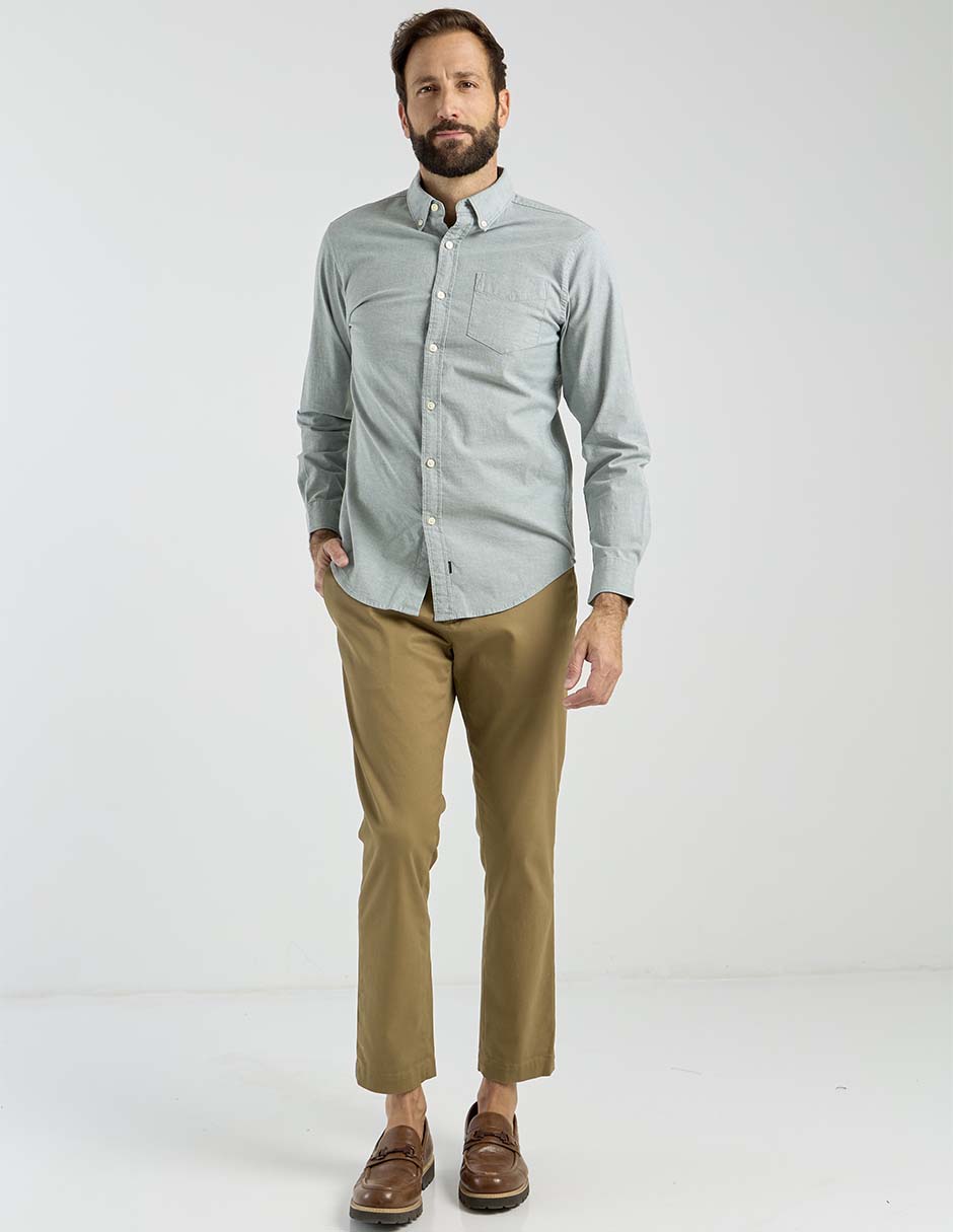 Camisa casual de algodón manga larga para hombre 3