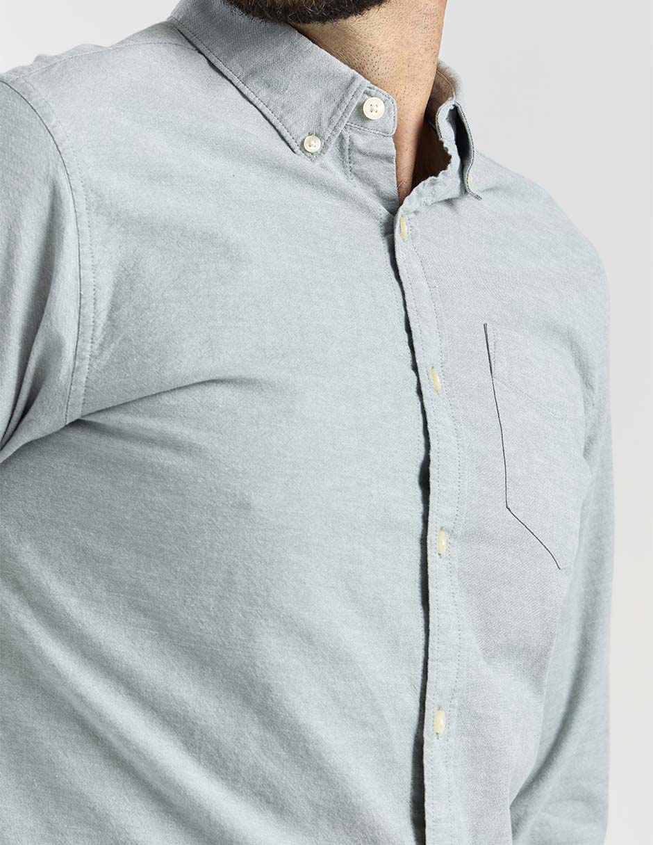 Camisa casual de algodón manga larga para hombre 4