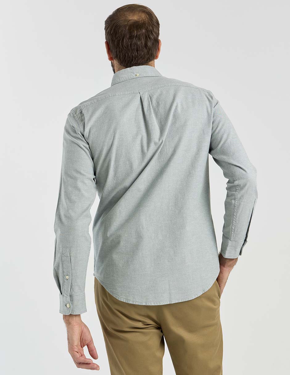 Camisa casual de algodón manga larga para hombre 6