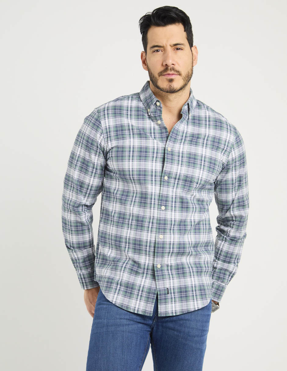 Camisa casual de algodón manga larga para hombre 2