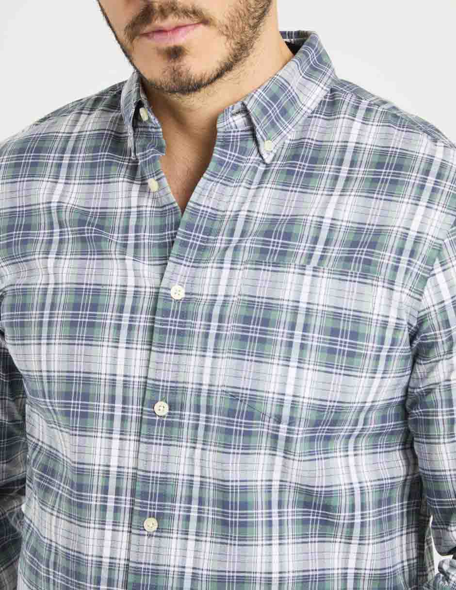 Camisa casual de algodón manga larga para hombre 4
