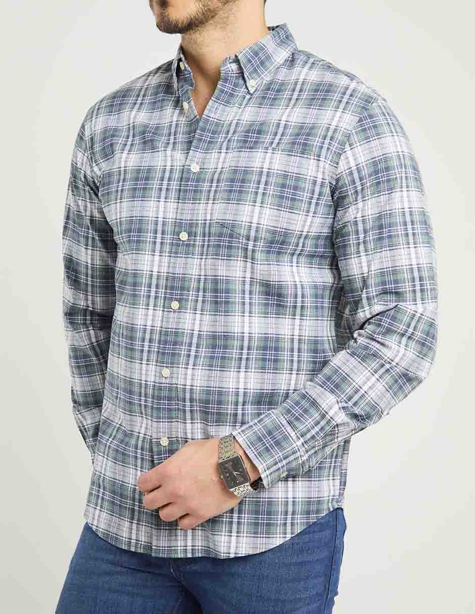 Camisa casual de algodón manga larga para hombre 5