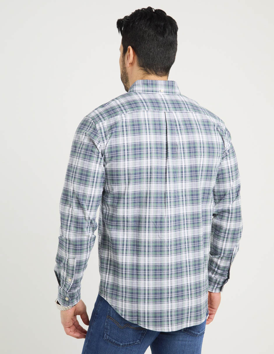Camisa casual de algodón manga larga para hombre 6