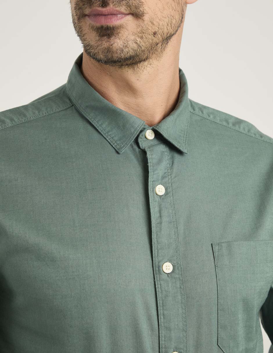Camisa casual de algodón manga larga para hombre 4