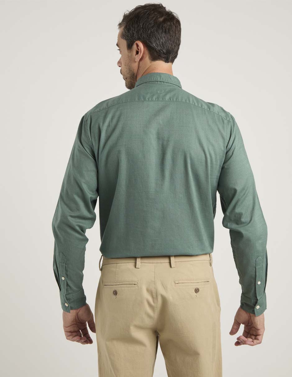 Camisa casual de algodón manga larga para hombre 6