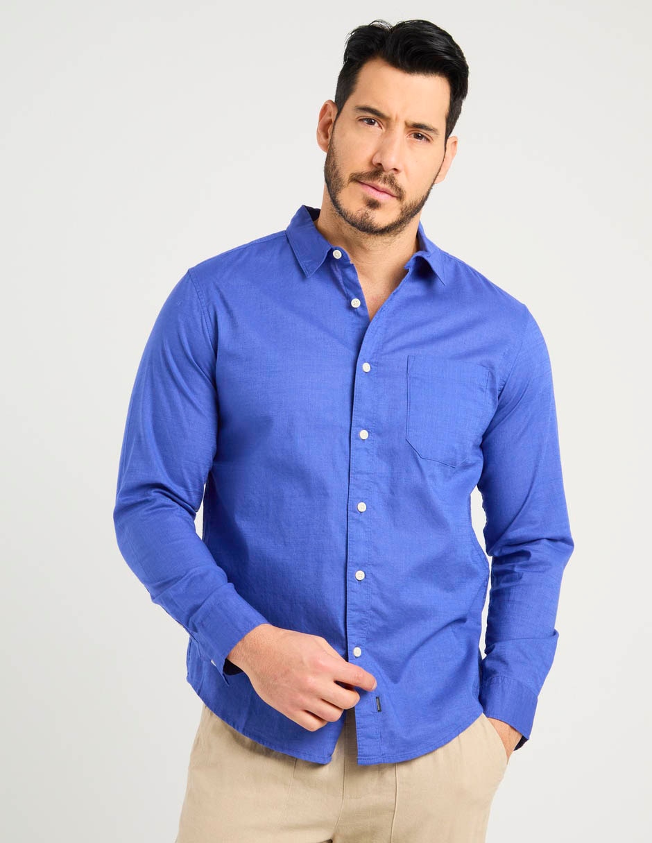 Camisa casual de algodón manga larga para hombre 2