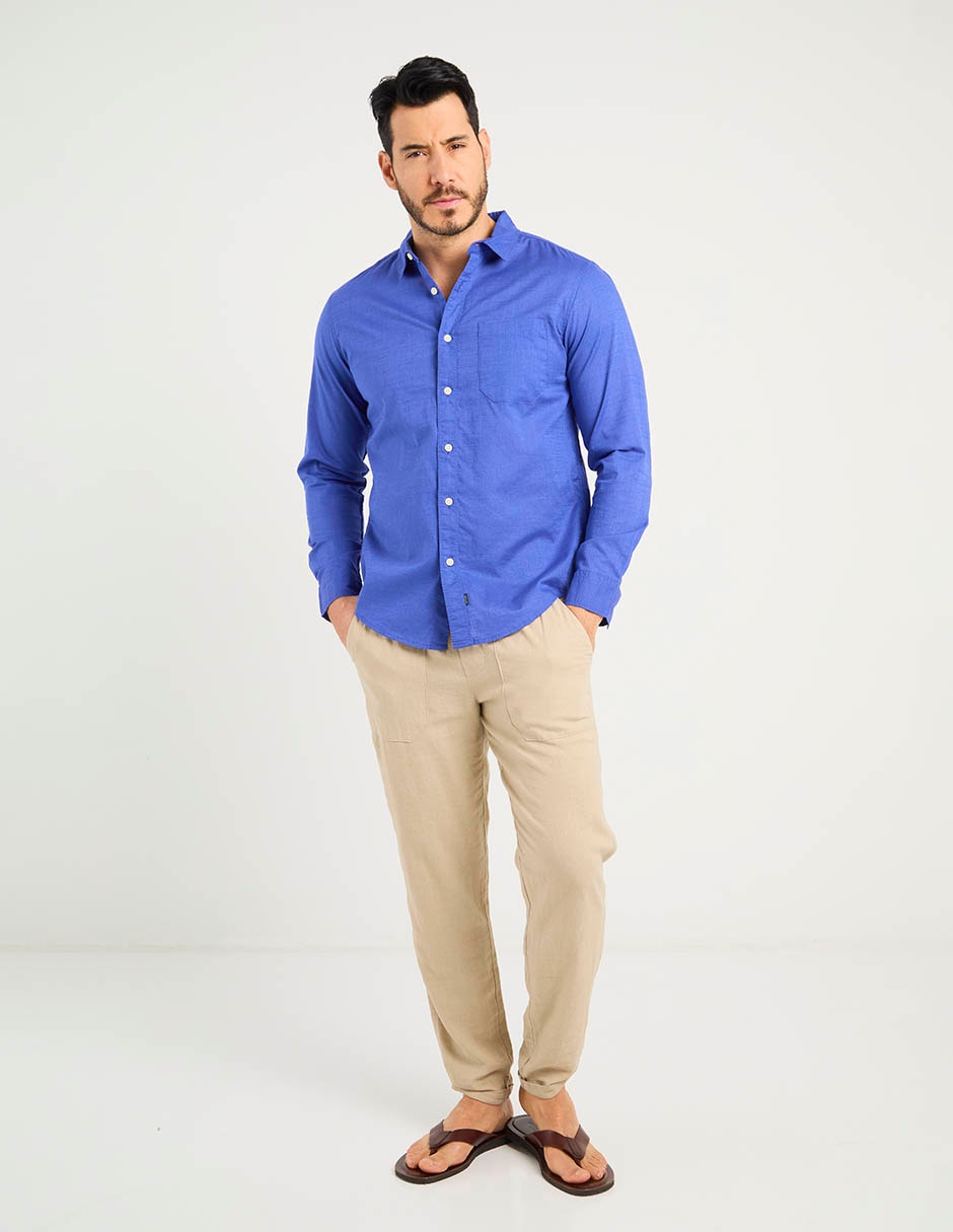 Camisa casual de algodón manga larga para hombre 3