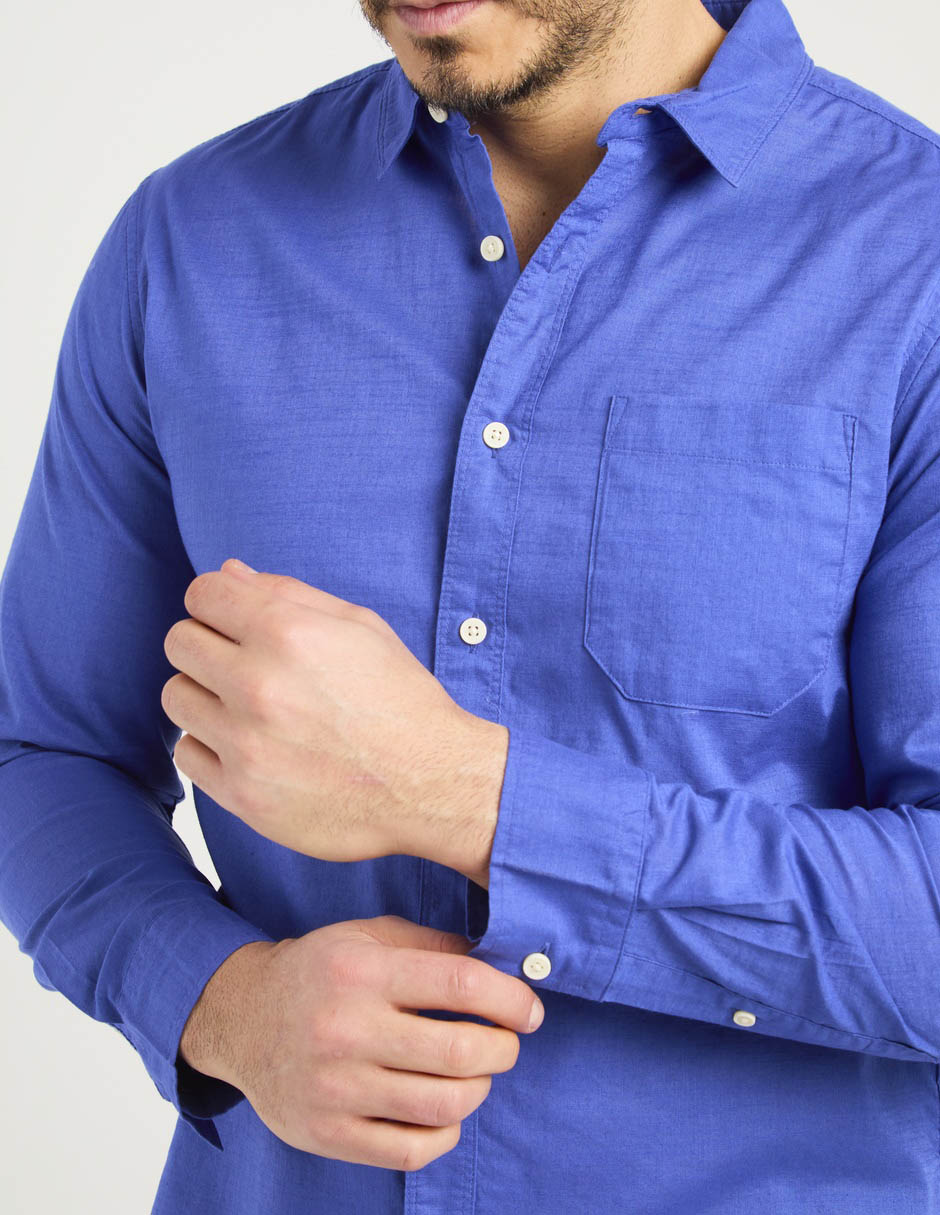 Camisa casual de algodón manga larga para hombre 5
