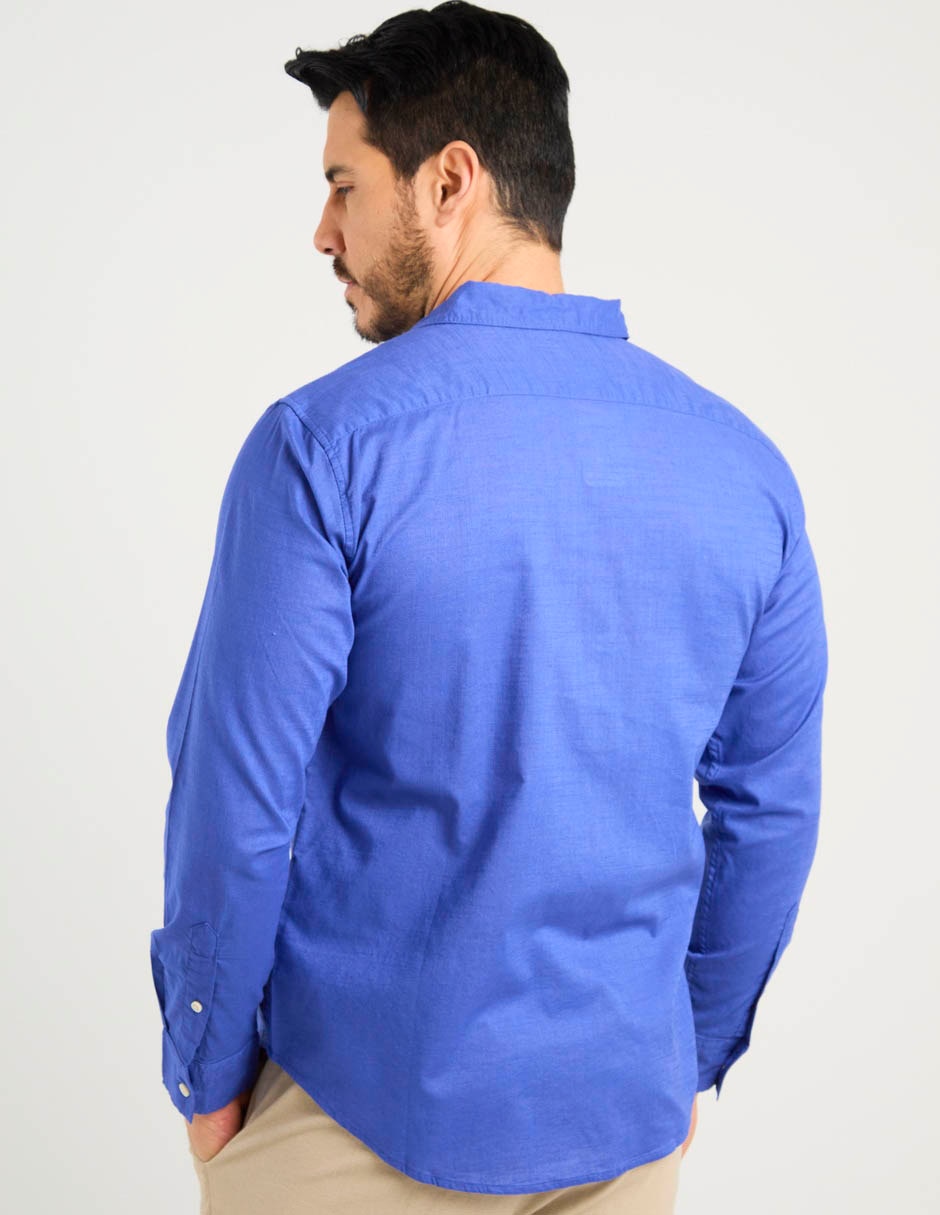 Camisa casual de algodón manga larga para hombre 6