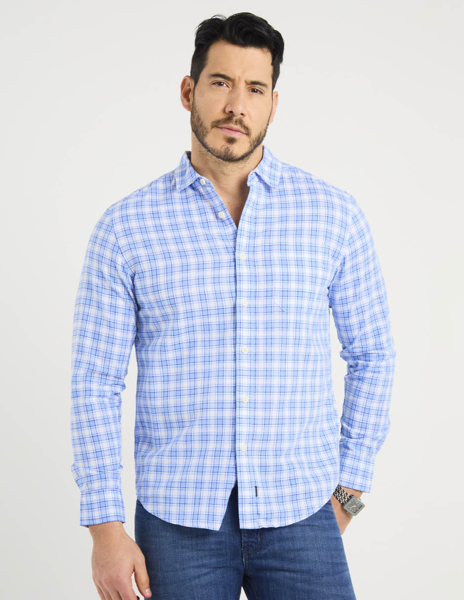 Camisa casual de algodón  manga larga para hombre 2