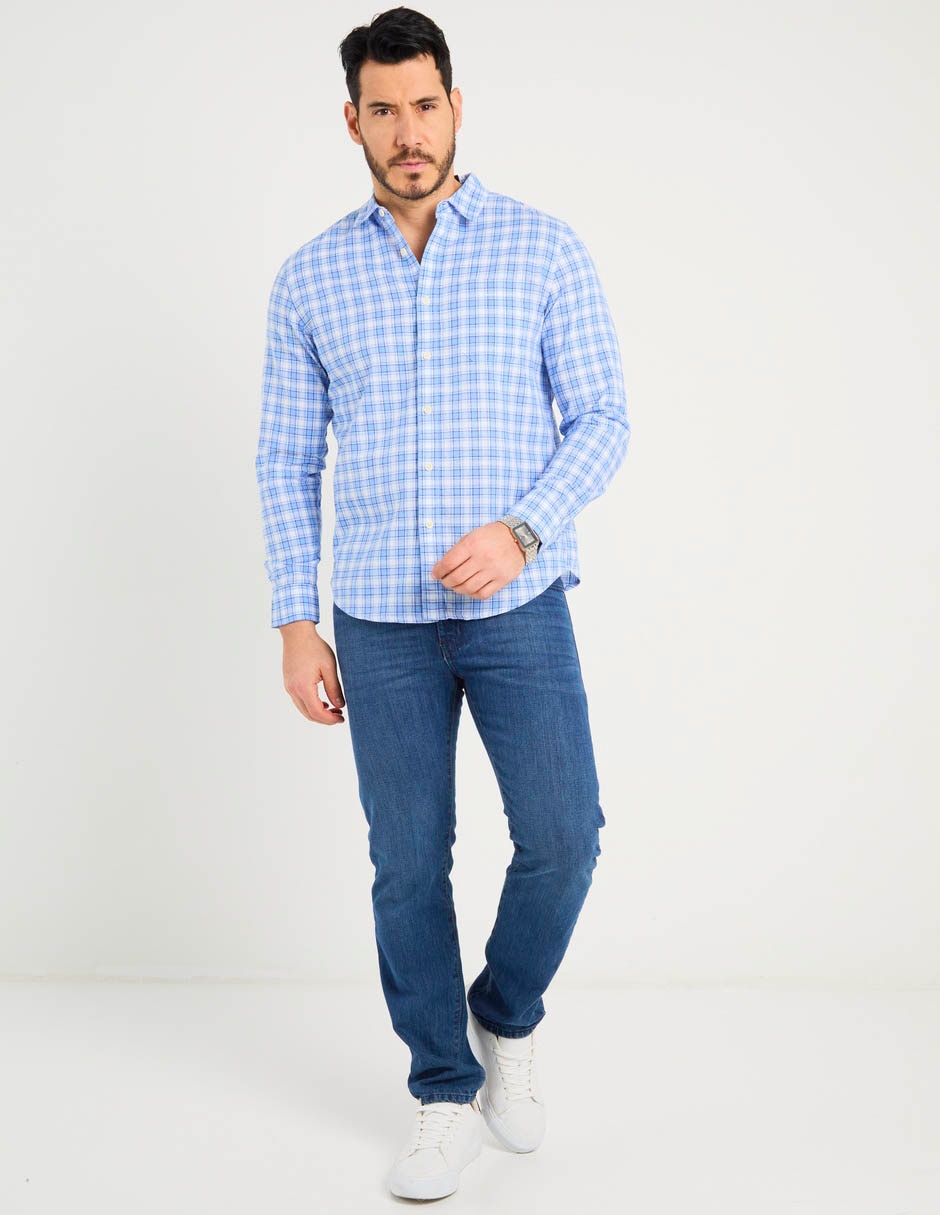 Camisa casual de algodón  manga larga para hombre 3