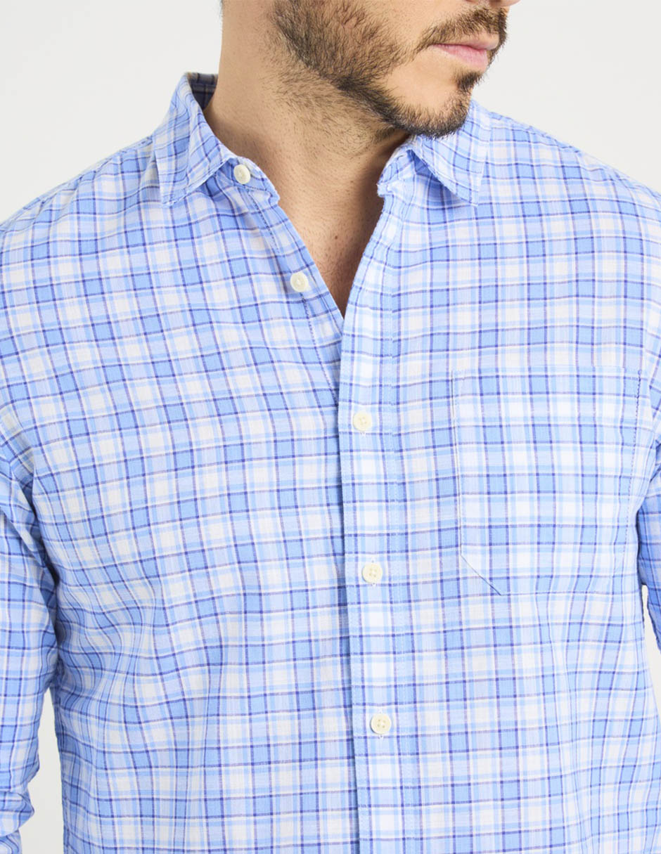 Camisa casual de algodón  manga larga para hombre 4