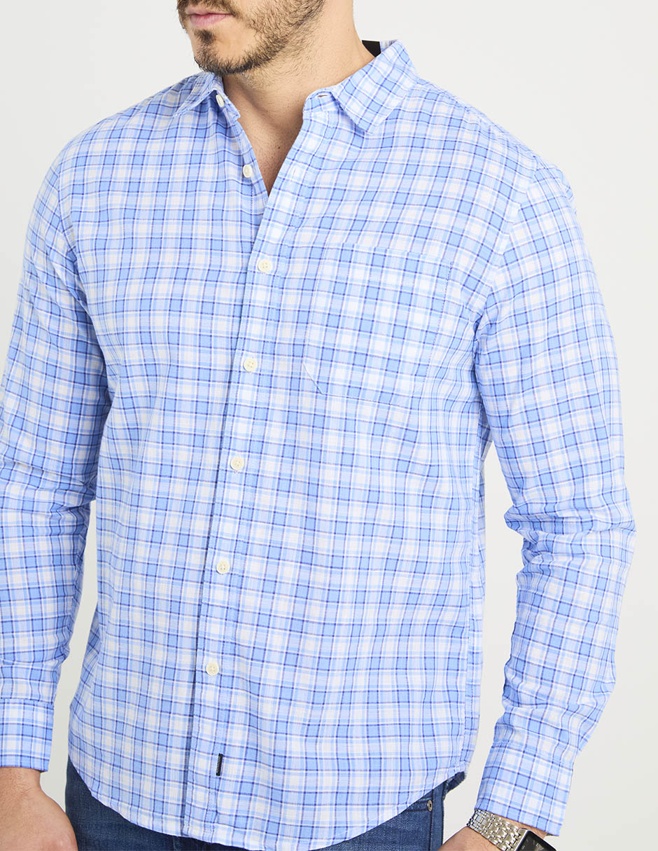 Camisa casual de algodón  manga larga para hombre 5