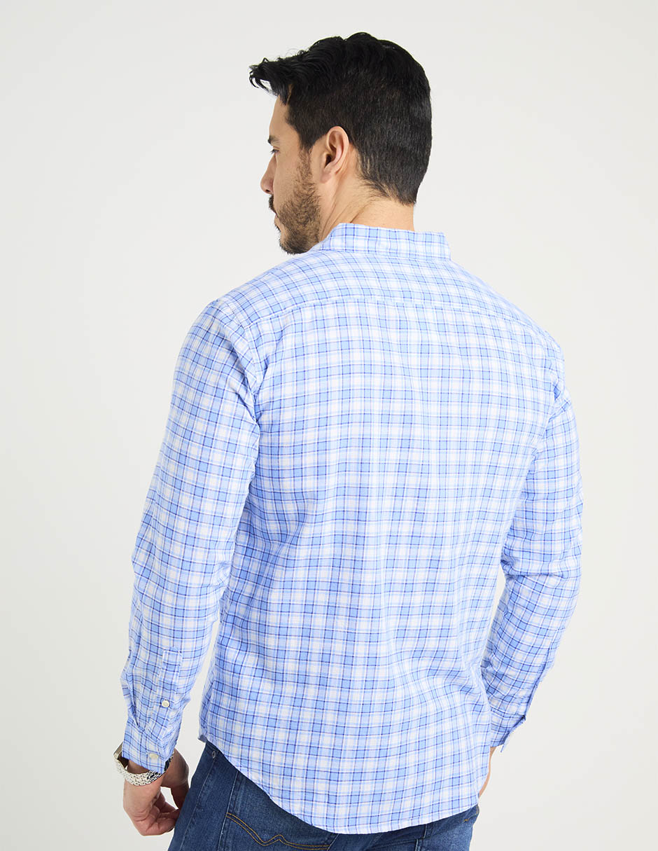 Camisa casual de algodón  manga larga para hombre 6