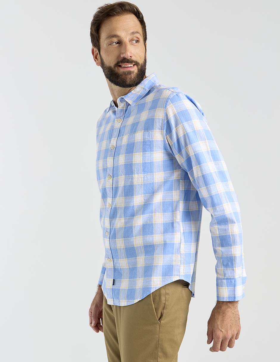 Camisa casual de algodón manga larga para hombre 2