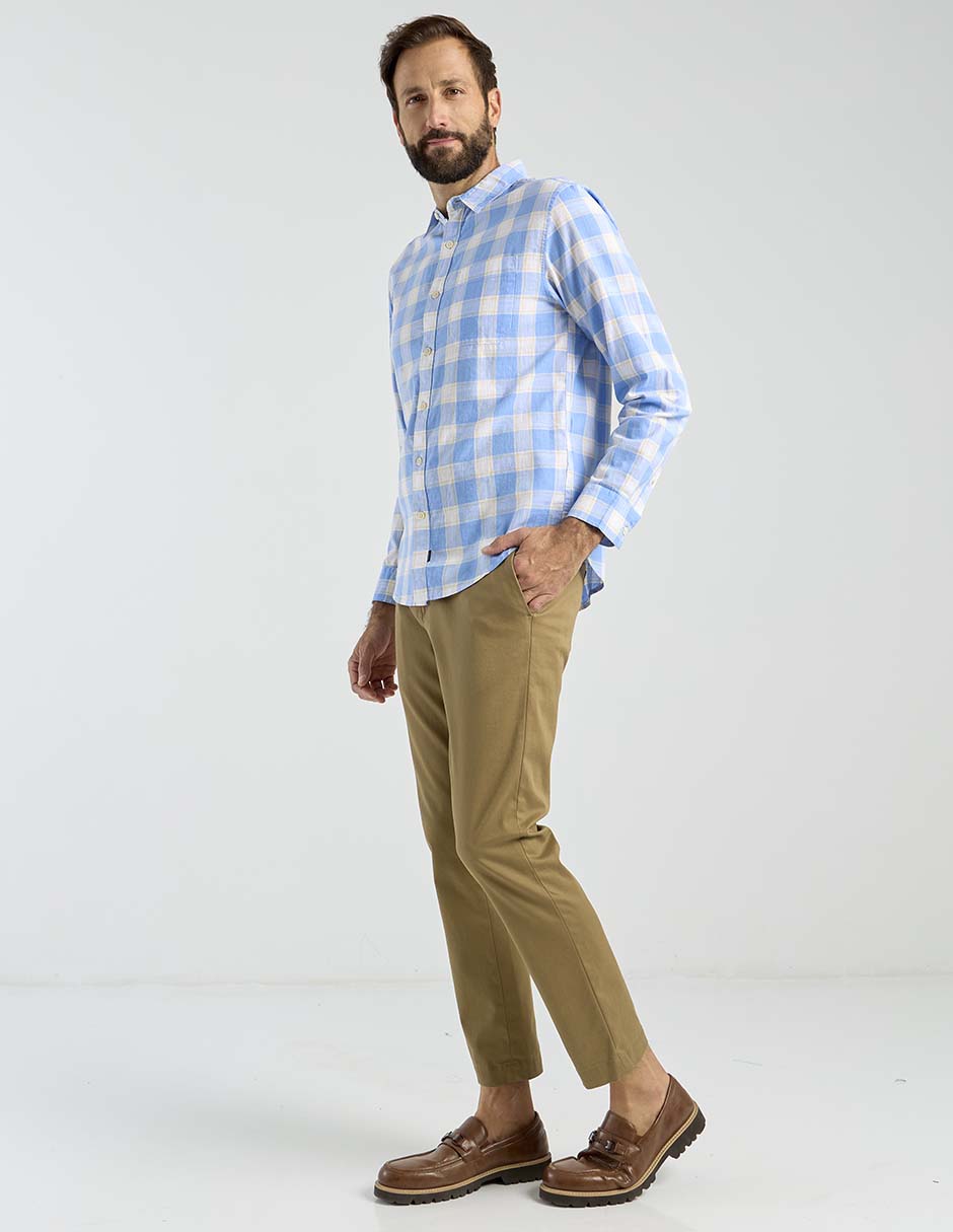 Camisa casual de algodón manga larga para hombre 3
