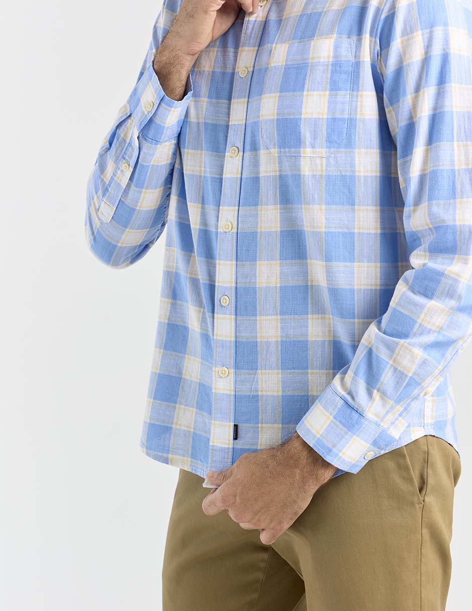 Camisa casual de algodón manga larga para hombre 4