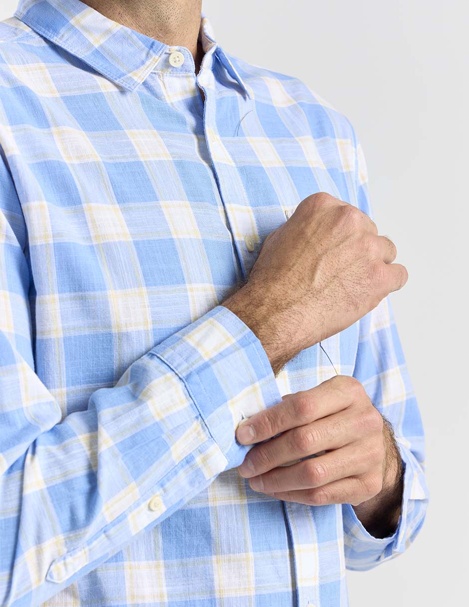 Camisa casual de algodón manga larga para hombre 5