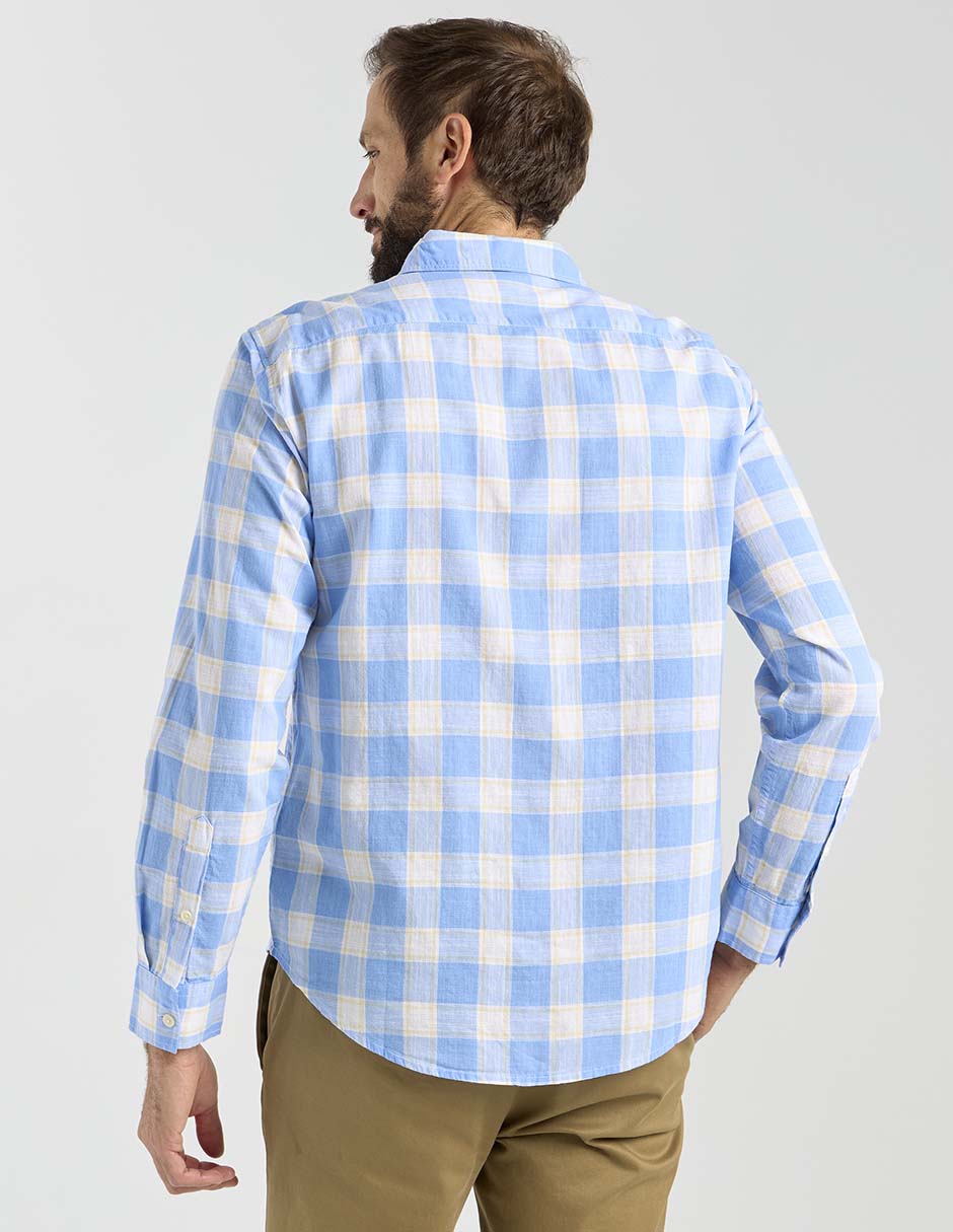 Camisa casual de algodón manga larga para hombre 6