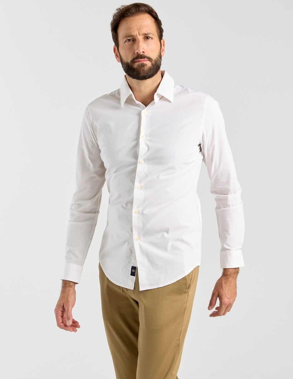Camisa business casual de algodón manga larga para hombre 2