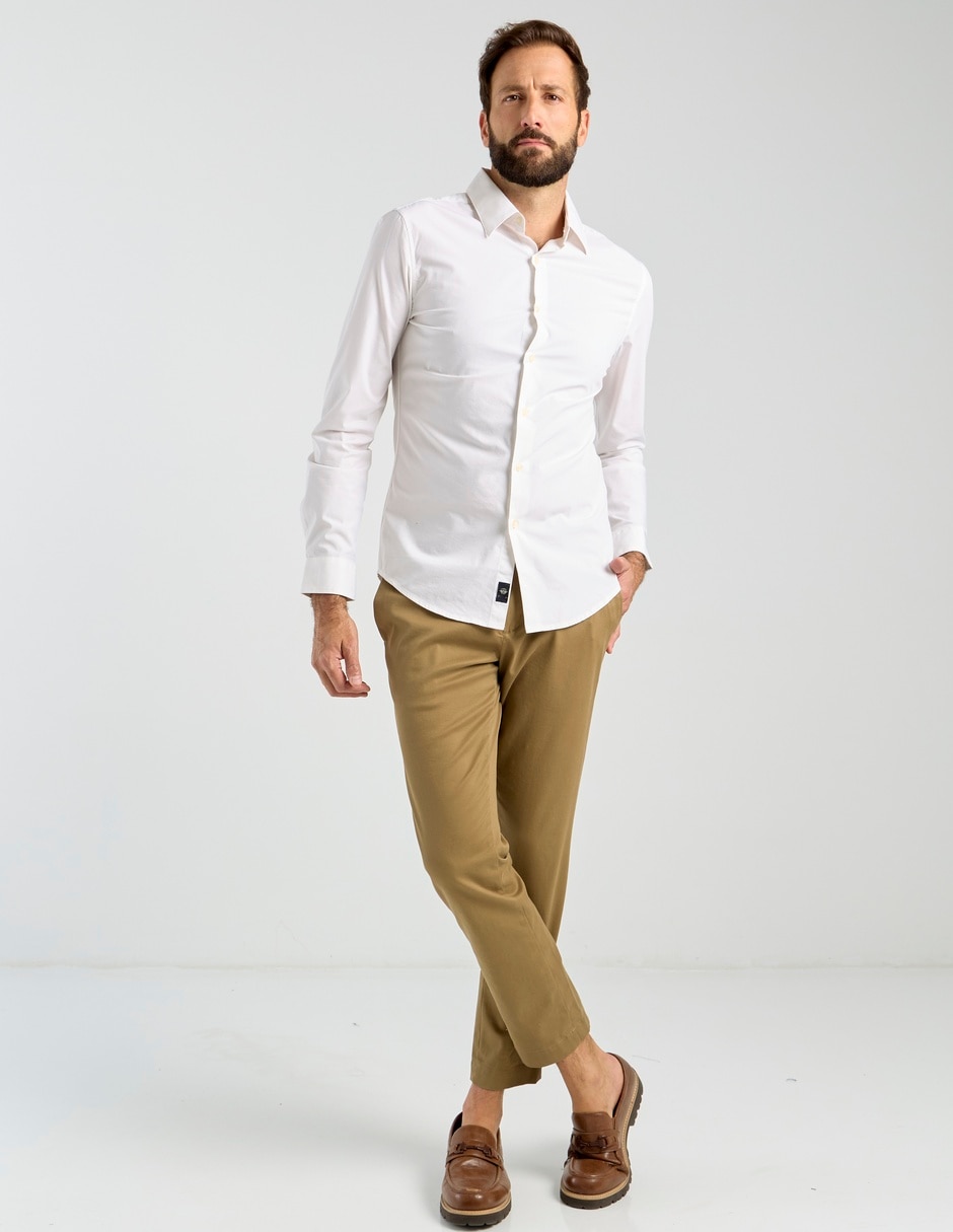 Camisa business casual de algodón manga larga para hombre 3
