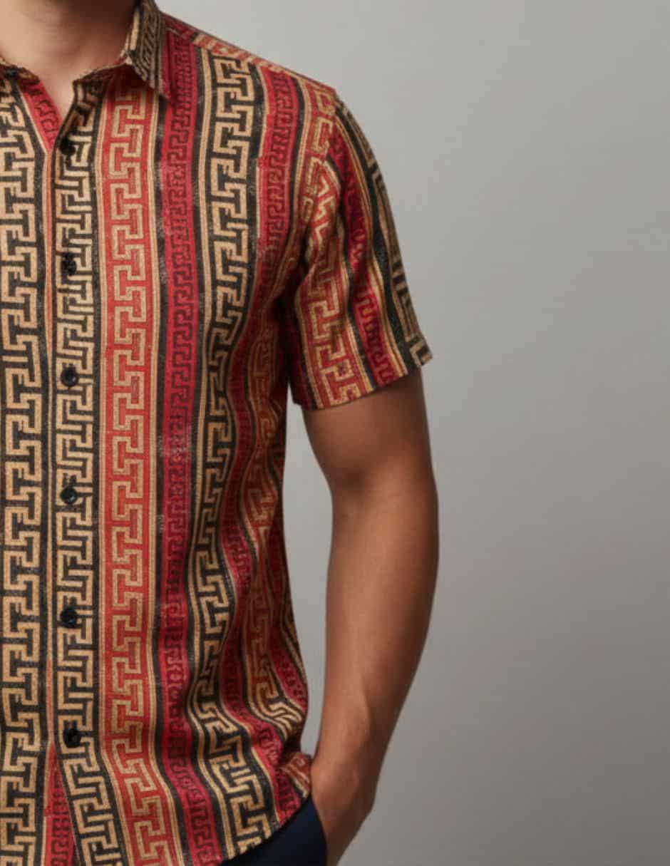 "camisa/sobrecamisa" casual pavini "de" (si aplica) poliéster y algodón "manga" corta "para hombre"