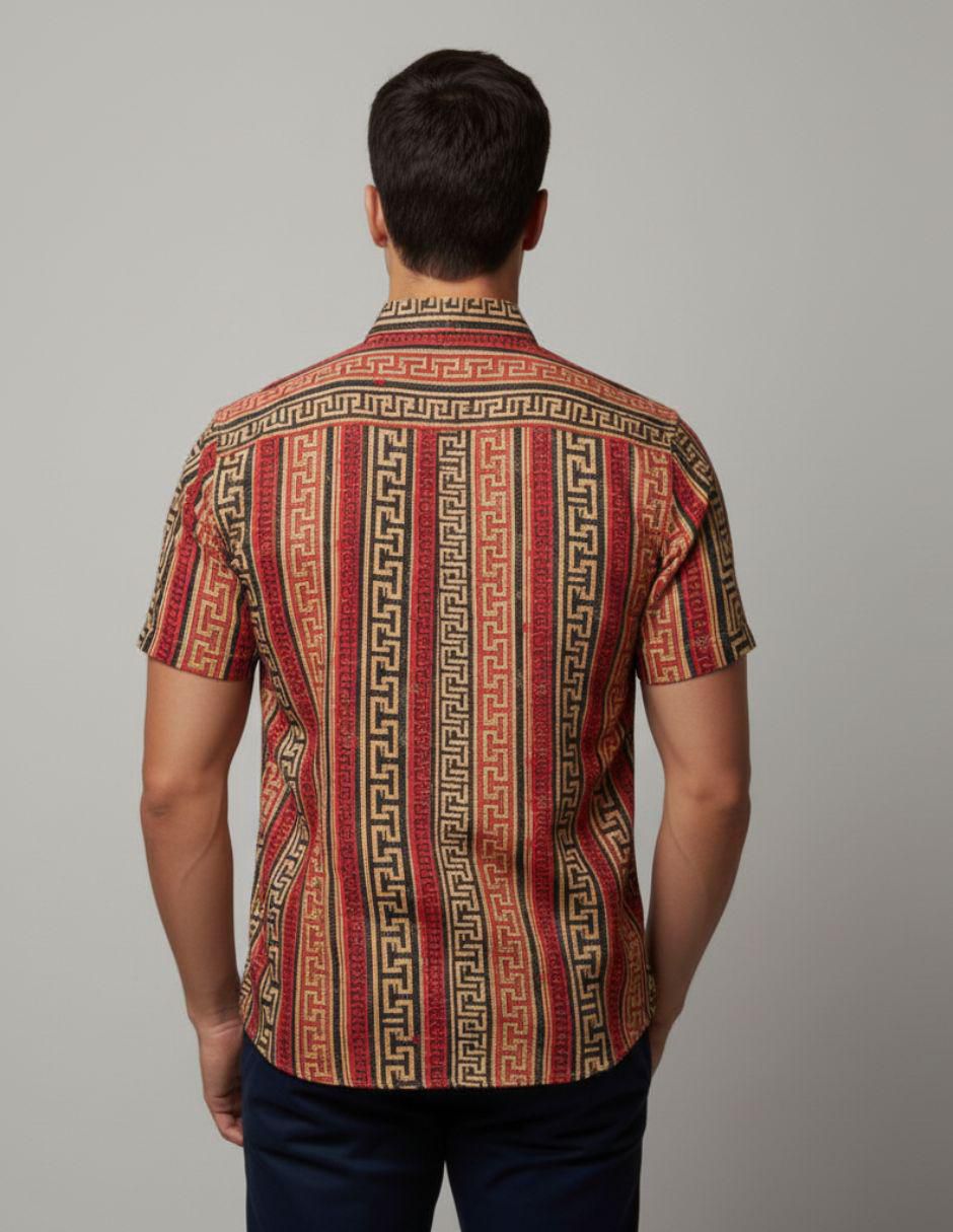 "camisa/sobrecamisa" casual pavini "de" (si aplica) poliéster y algodón "manga" corta "para hombre"