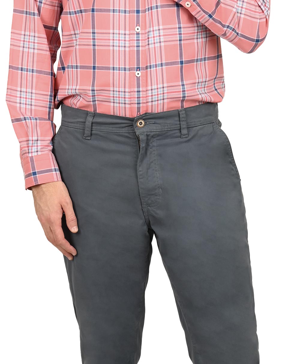 Pantalón chino recto de algodón para hombre 4