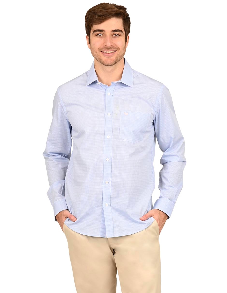 Camisa casual de algodón manga larga para hombre Camisa casual de algodón manga larga para hombre
