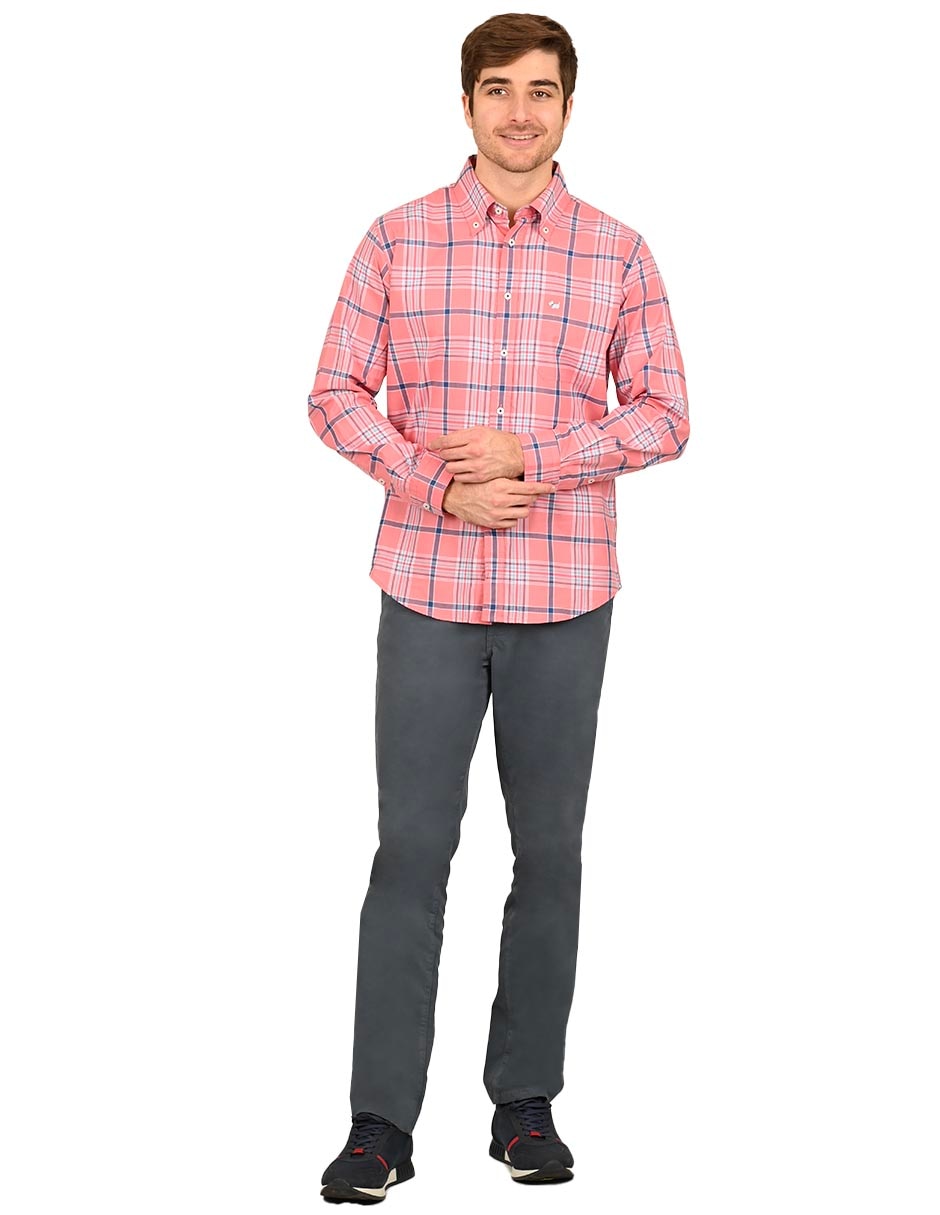 Camisa casual de algodón manga larga para hombre 2
