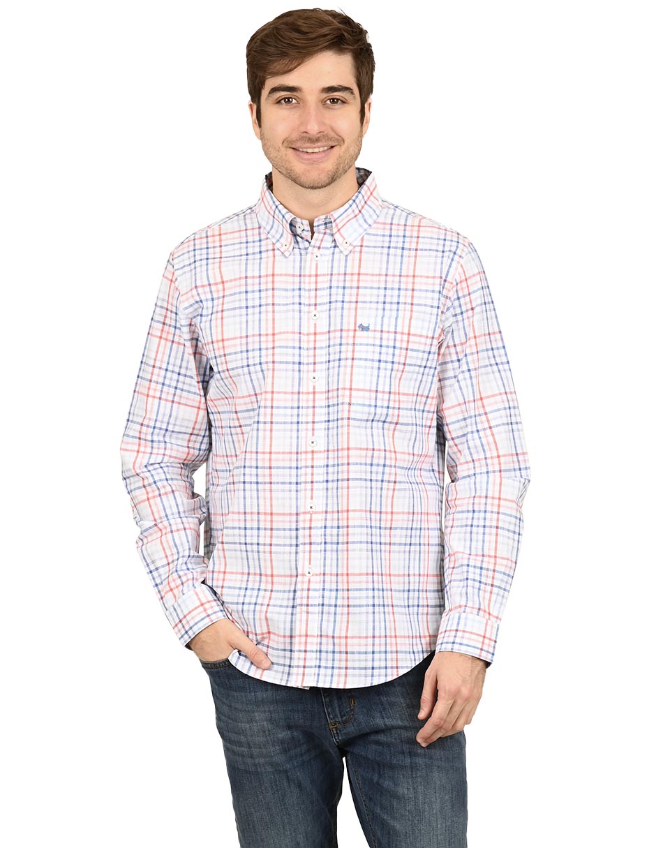 Camisa casual de algodón manga larga para hombre Camisa casual de algodón manga larga para hombre