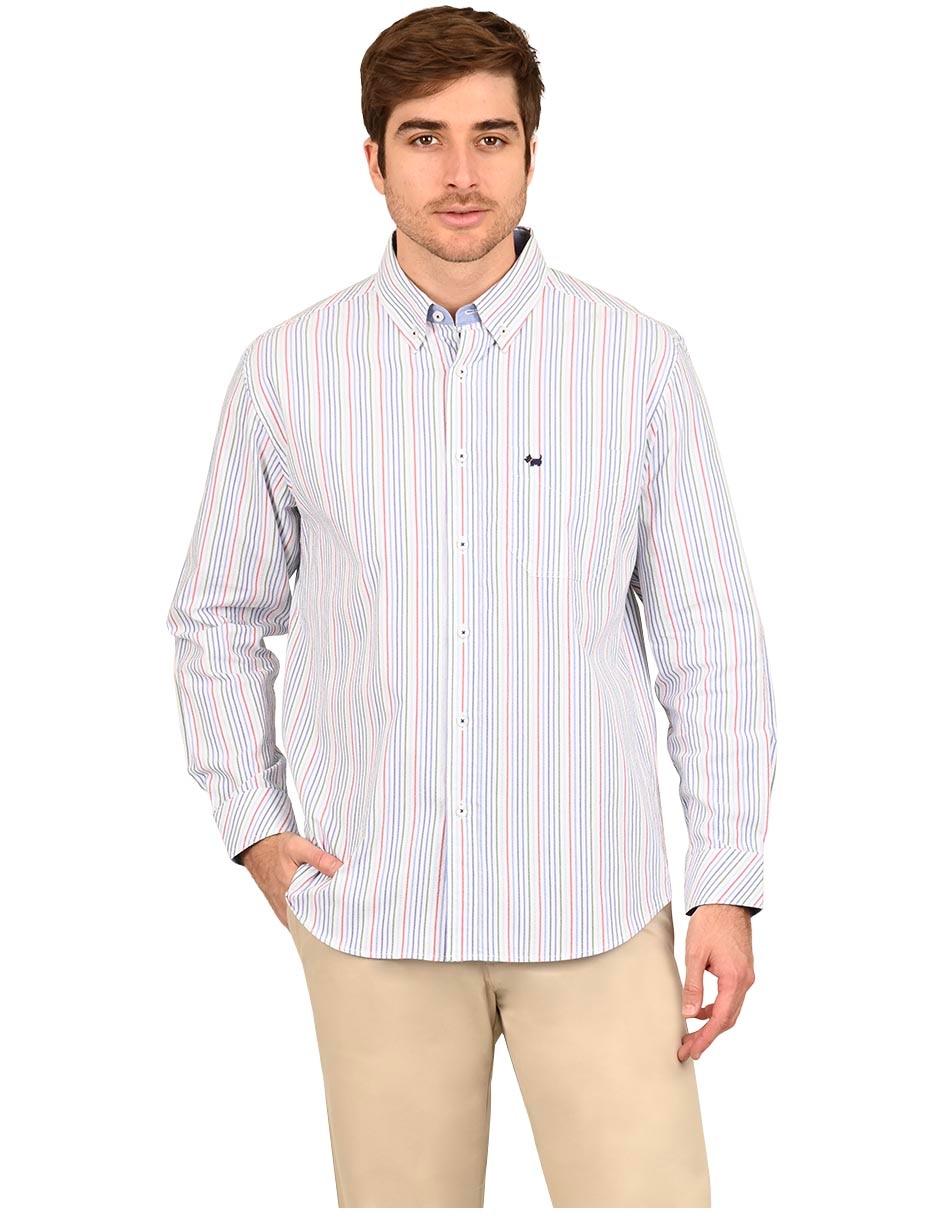 Camisa casual de algodón manga larga para hombre
