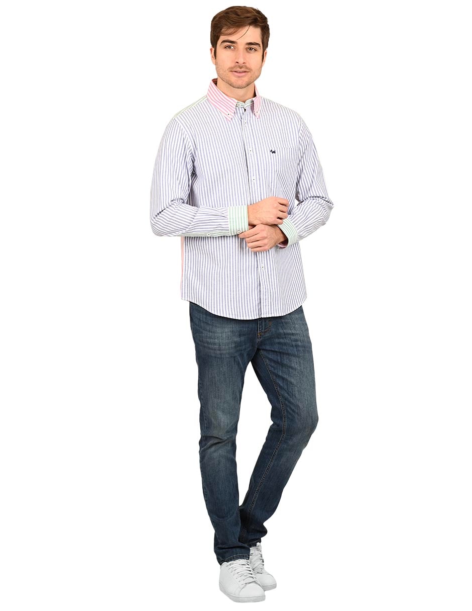 Camisa casual de algodón manga larga para hombre 2
