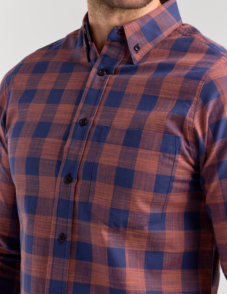 Camisa casual de algodón manga larga para hombre 4