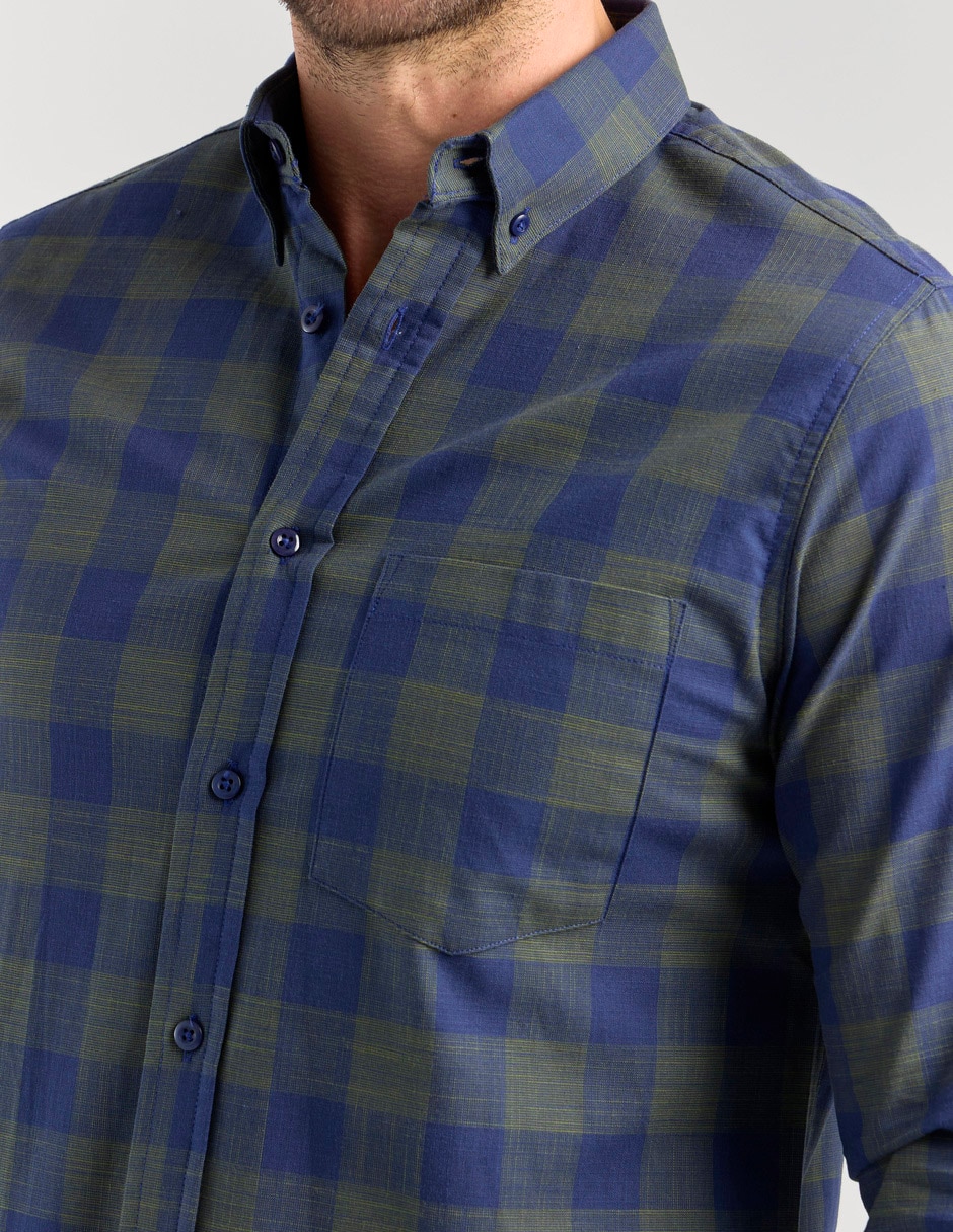 Camisa casual de algodón manga larga para hombre 4