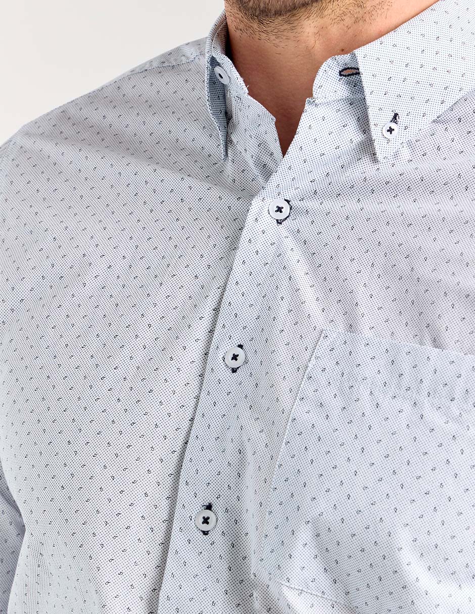 Camisa bussiness casual de algodón manga larga para hombre 4