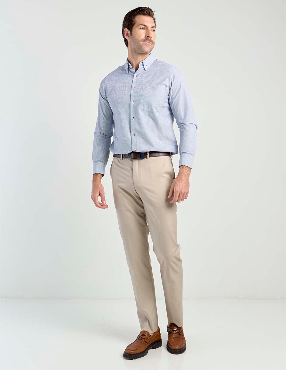 Camisa casual de algodón manga larga para hombre 1