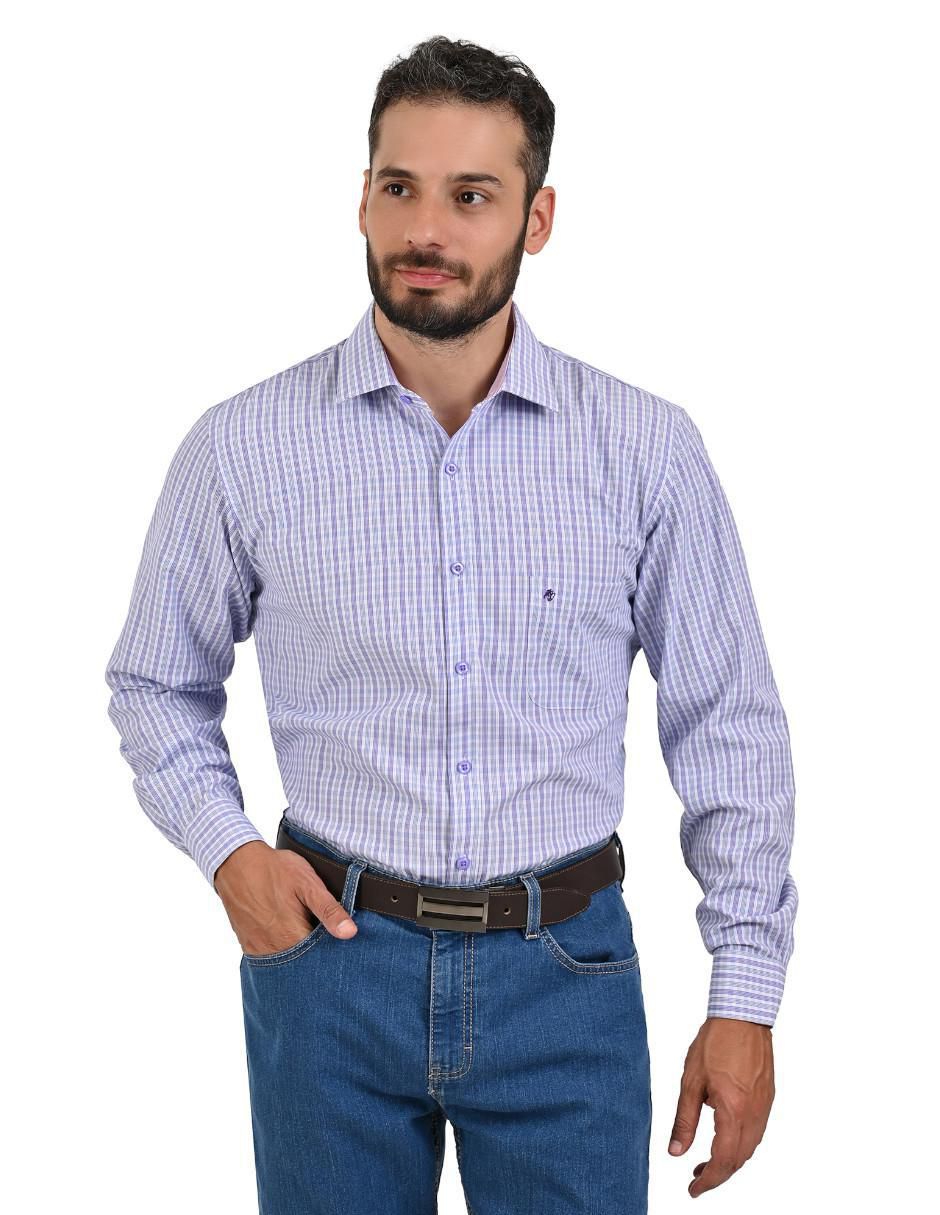 Camisa casual manga larga para hombre