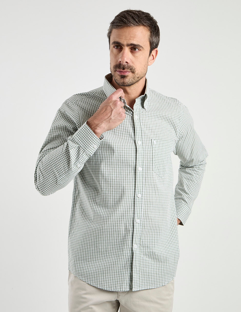 Camisa casual de algodón manga larga para hombre Camisa casual de algodón manga larga para hombre