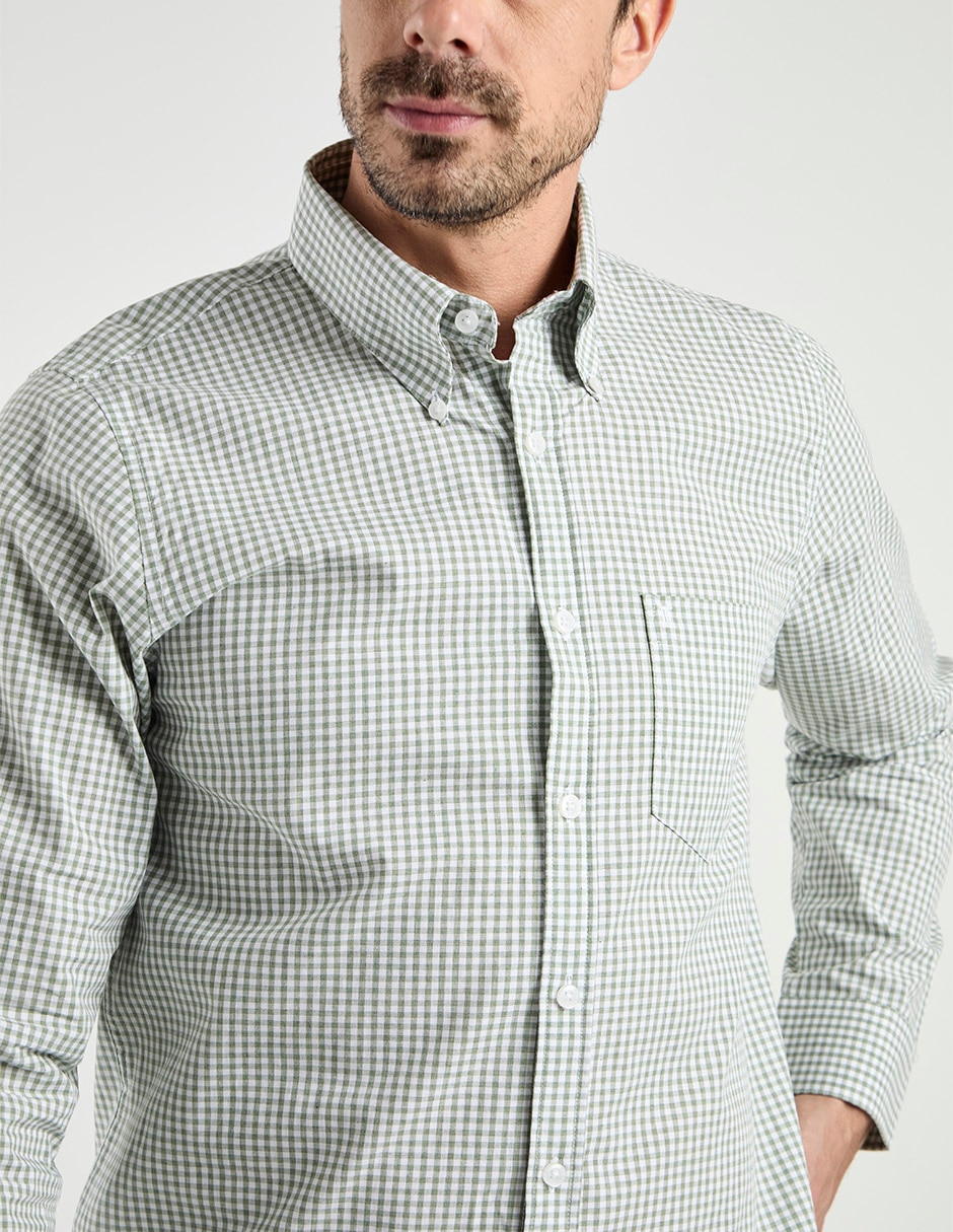 Camisa casual de algodón manga larga para hombre 4