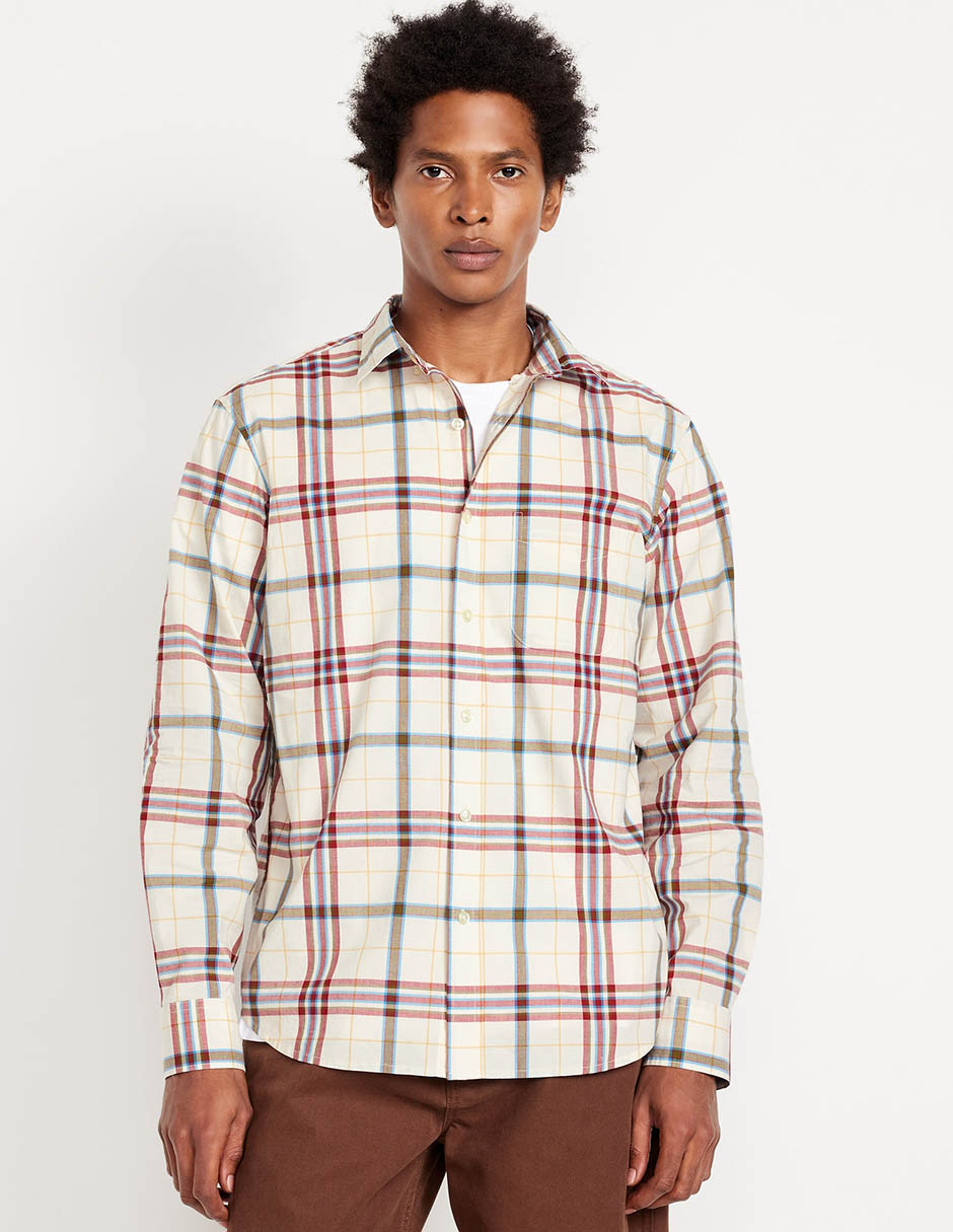 Camisa casual de algodón manga larga para hombre Camisa casual de algodón manga larga para hombre
