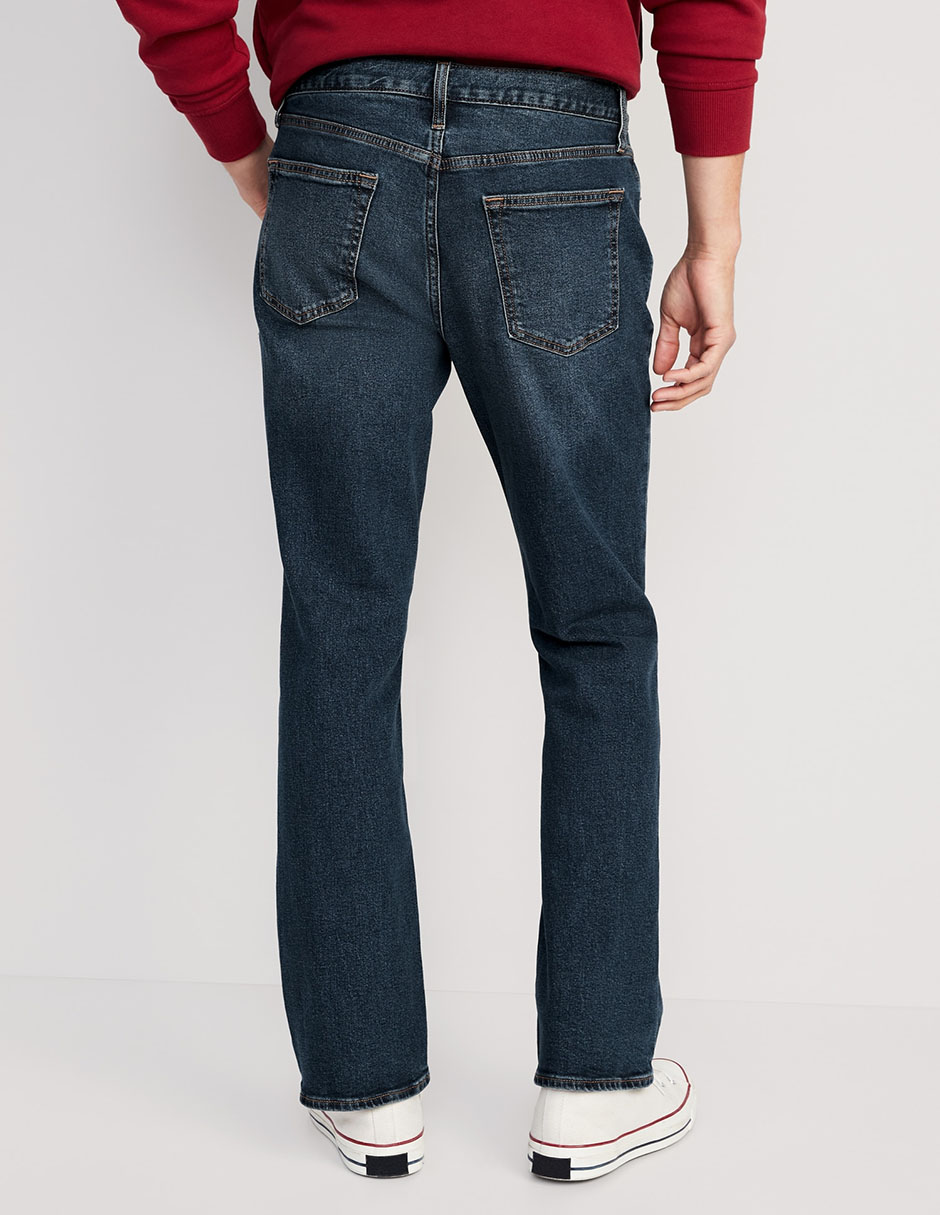 Jeans straight lavado obscuro para hombre 2