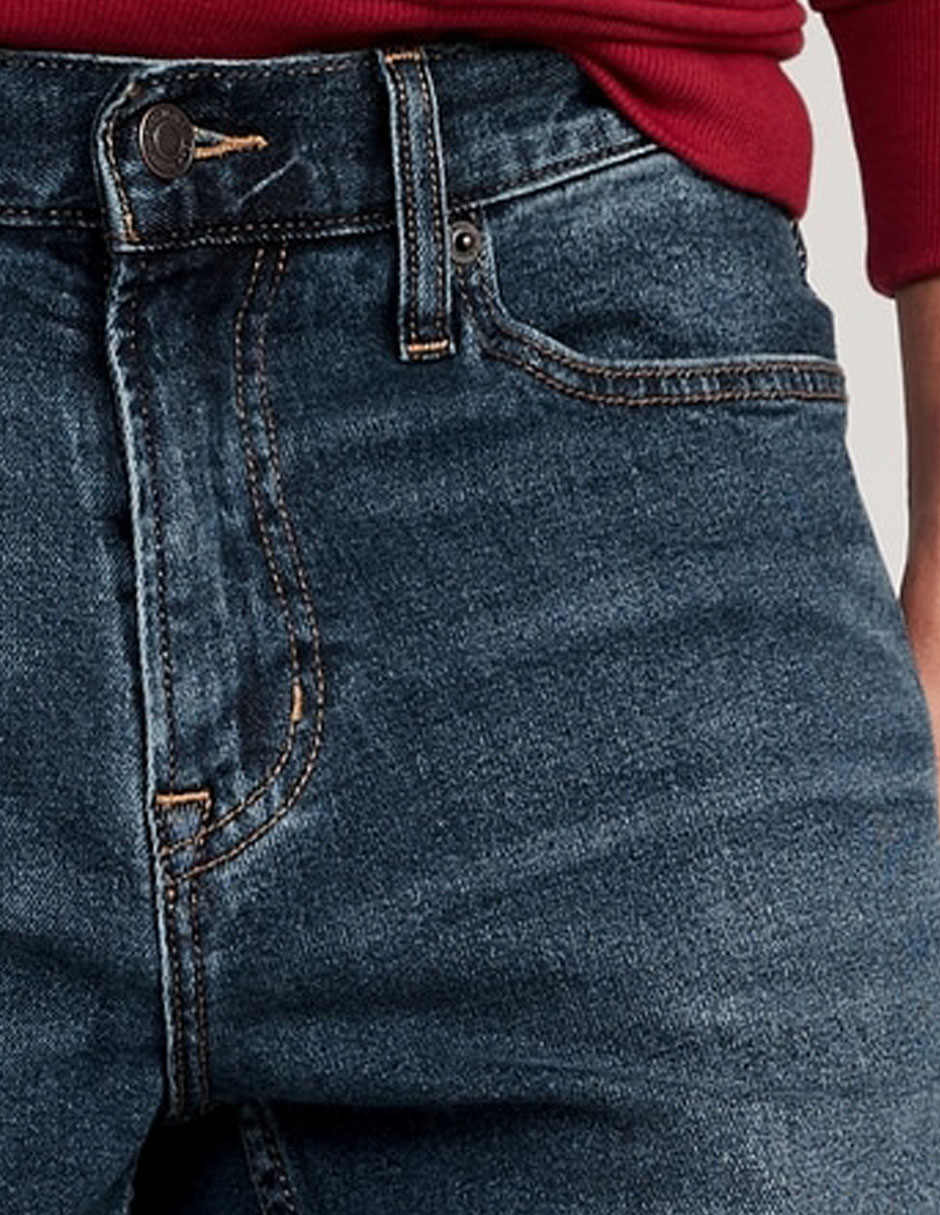 Jeans straight lavado obscuro para hombre 3