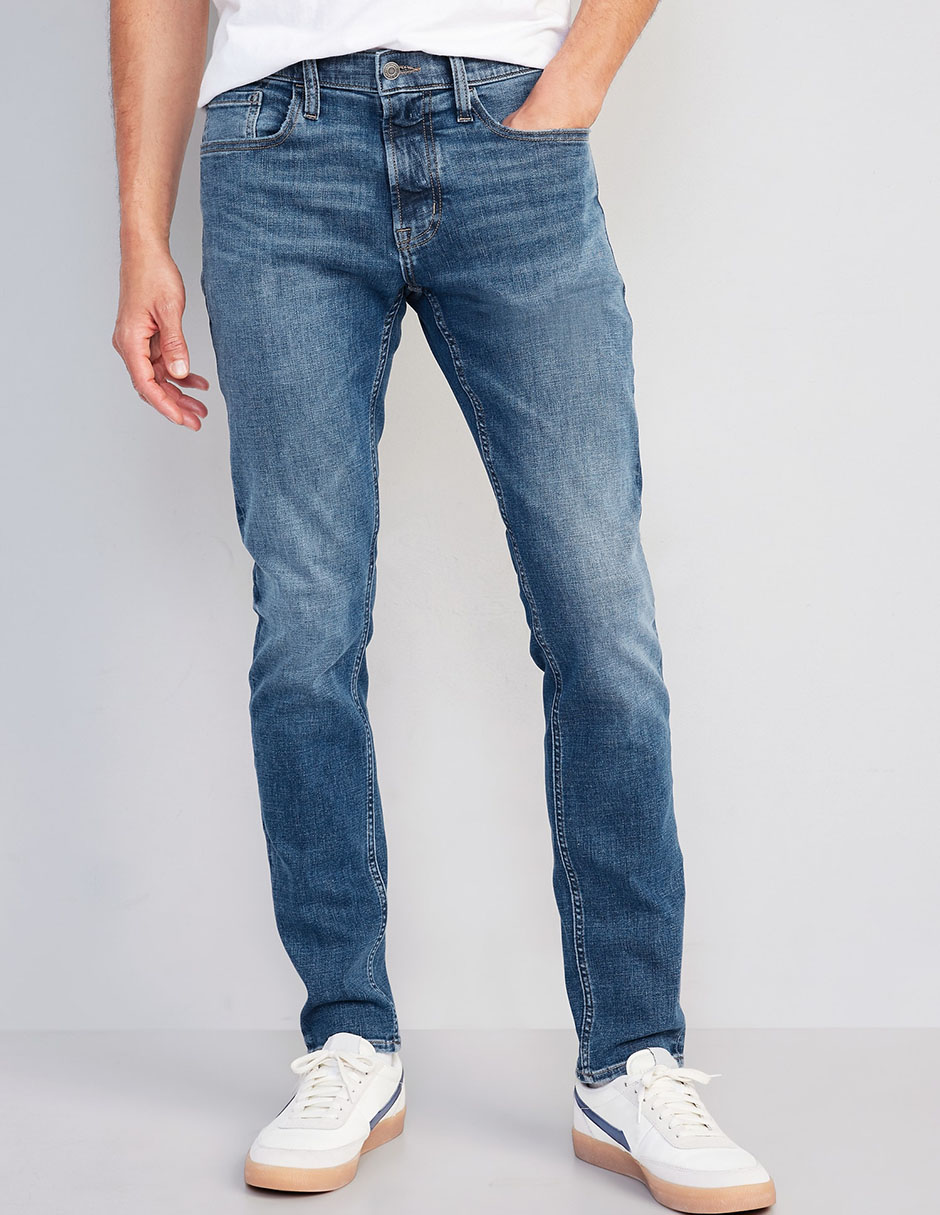 Jeans slim lavado medio para hombre