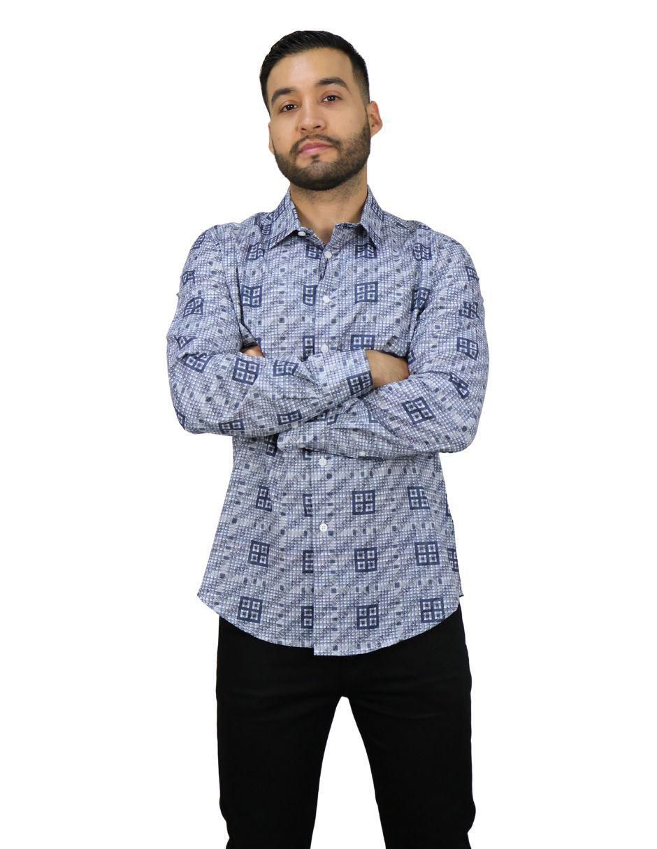 Camisa casual manga larga para hombre 4
